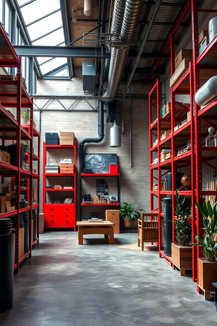 Industrial Red Metal Decor - 22 Red Boy Room Ideas