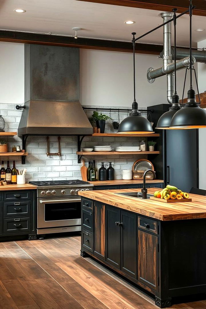 Industrial Rustic Blend - 22 Rustic Kitchen Ideas