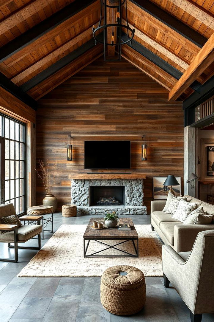 Industrial Rustic Blend - 22 Cabin Living Room Ideas