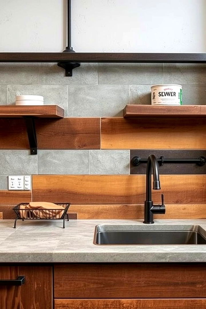 Industrial Rustic Fusion - 22 Rustic Backsplash Ideas