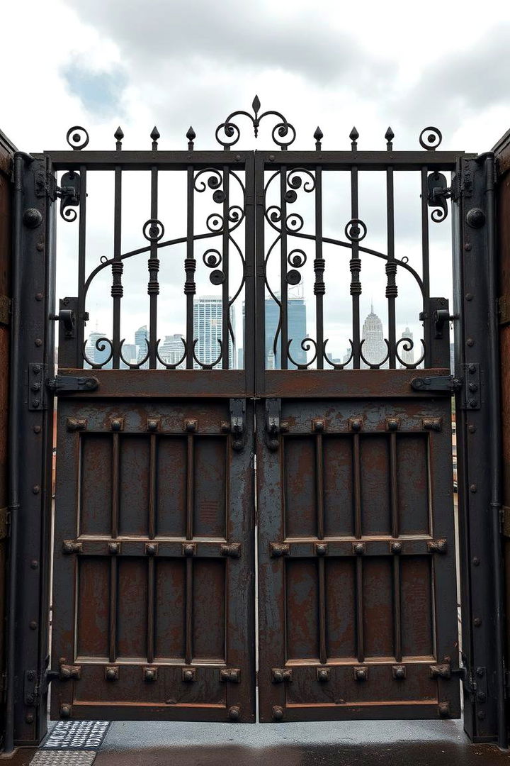 Industrial Steel Script - 22 Deck Gate Ideas