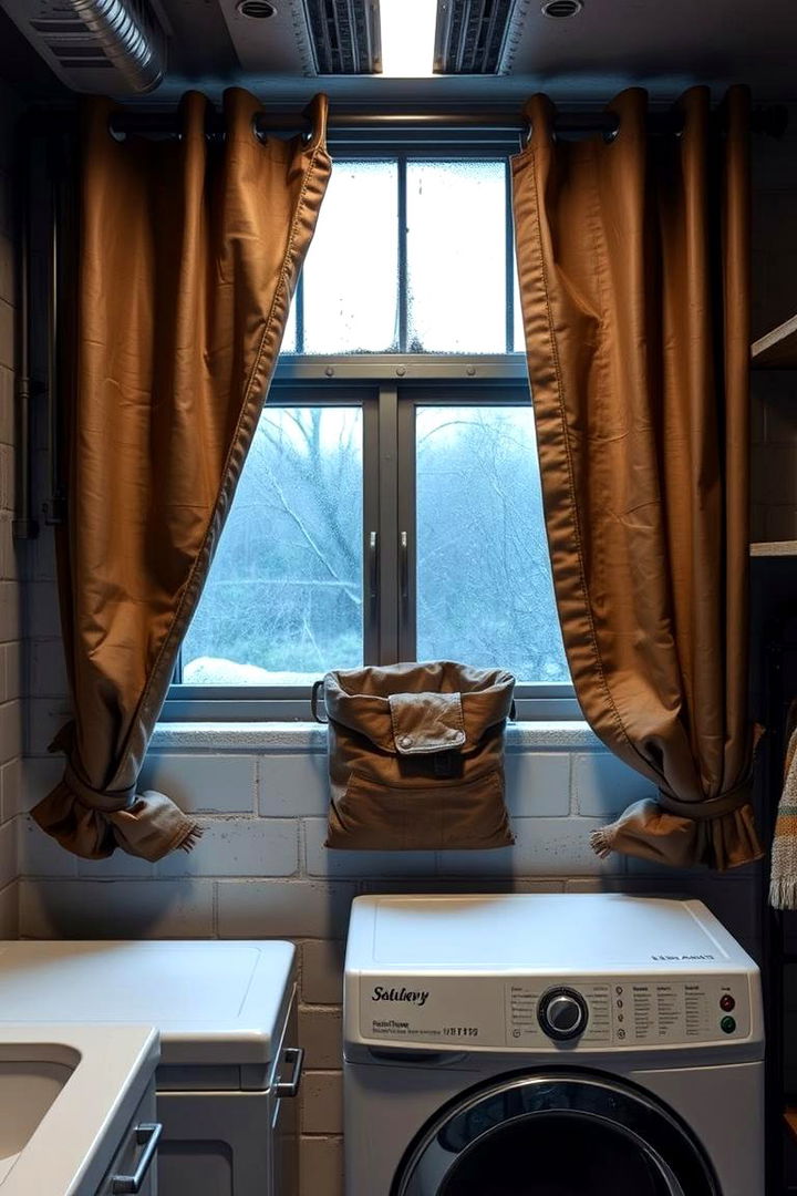 Industrial Style Aesthetics - 22 Laundry Room Curtain Ideas