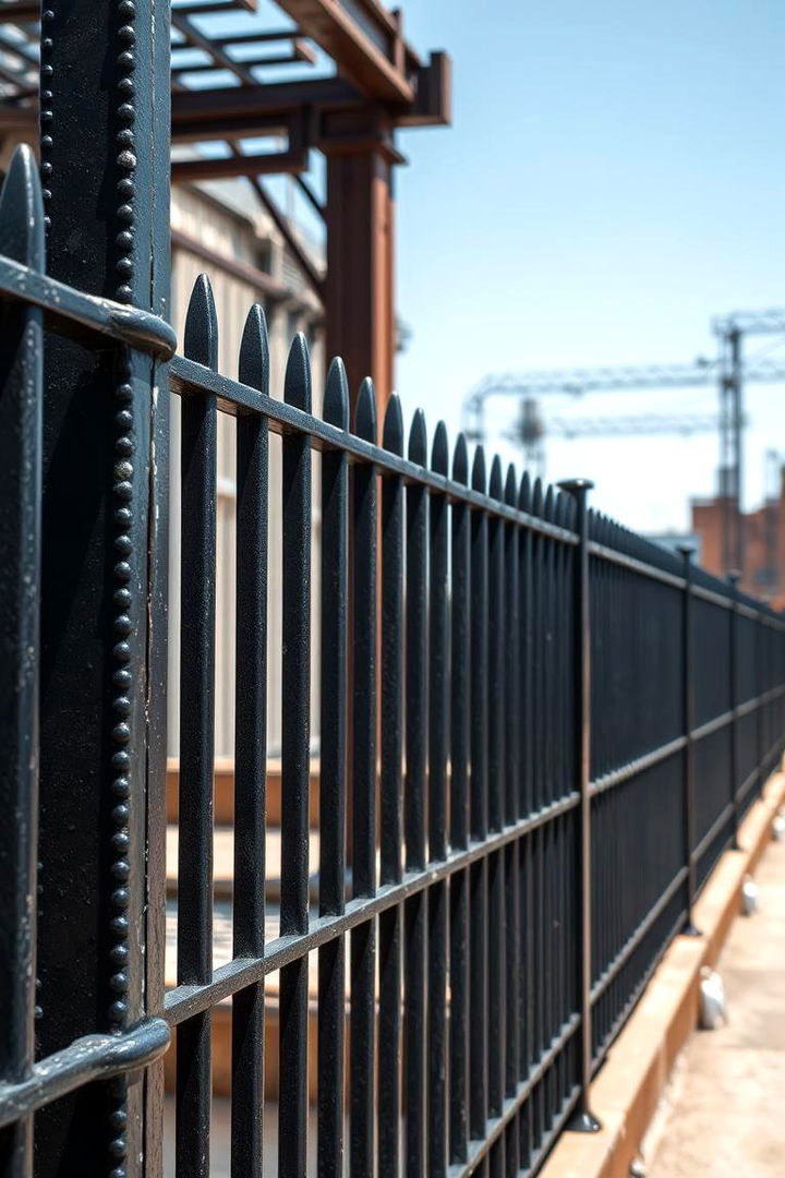 Industrial Style Black Metal Fence - 22 Black Fence Ideas