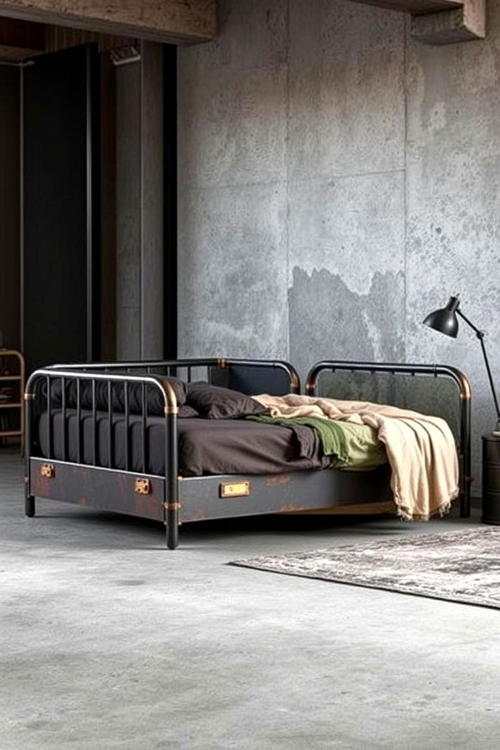 Industrial Style Corner Bed - 22 Corner Bed Ideas