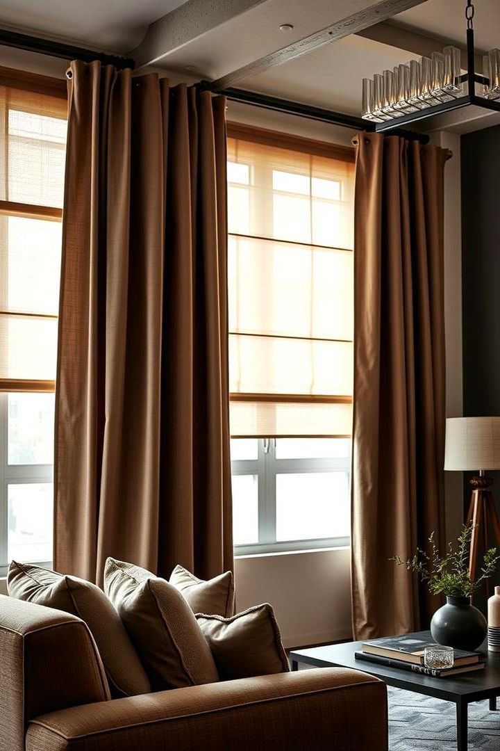 Industrial Style Curtains for an Urban Edge - 22 Living Room Curtain Ideas