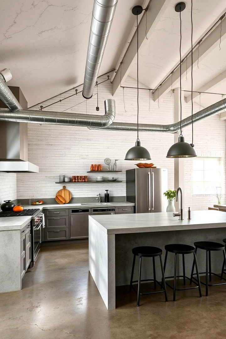 Industrial Style Finishes for a Bold Look - 22 Vaulted Ceiling Kitchen Ideas