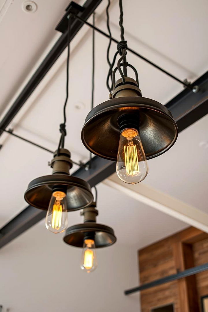 Industrial Style Fixtures for Bold Statements - 22 Vaulted Ceiling Lighting Ideas