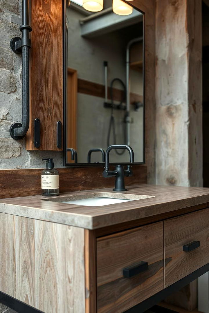 Industrial Style Vanity - 22 Small Bathroom Vanity Ideas