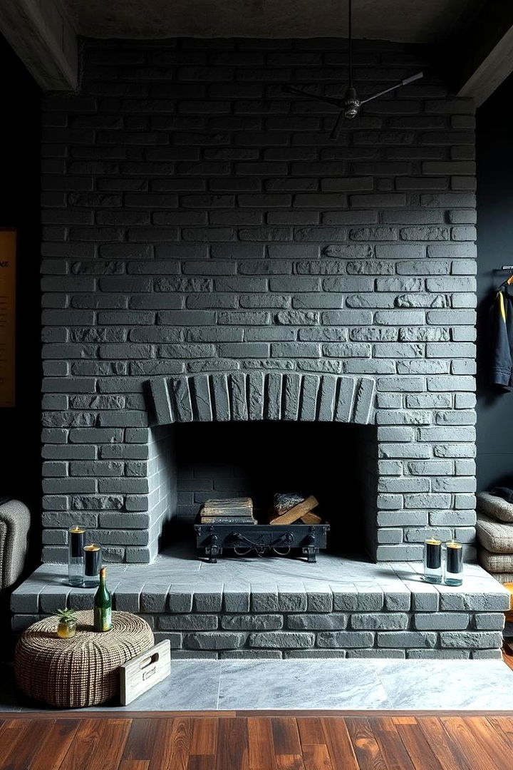 Industrial Touch - 22 Painted Brick Fireplace Ideas