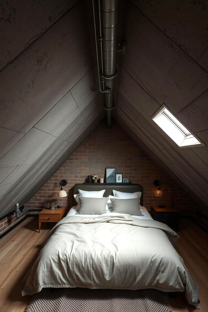 Industrial Touch Bedroom - 22 Attic Bedroom Ideas