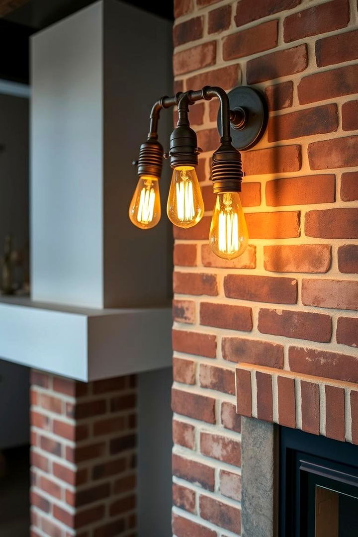 Industrial Touch - 22 Fireplace Sconces Ideas