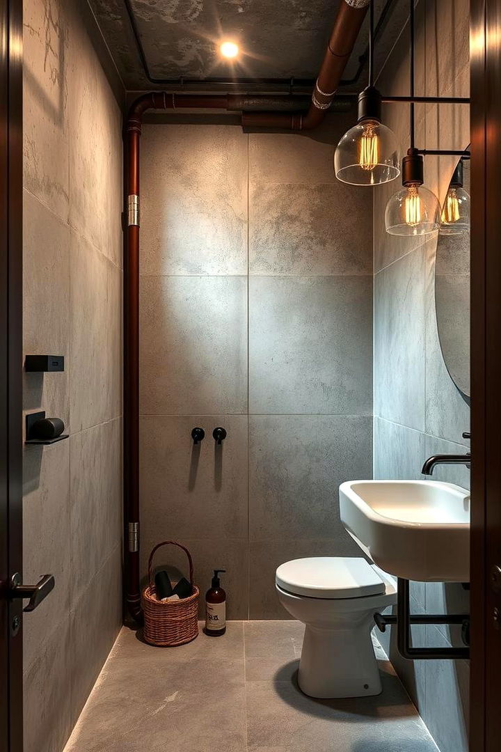 Industrial Touches - 22 Modern Bathroom Decor Ideas