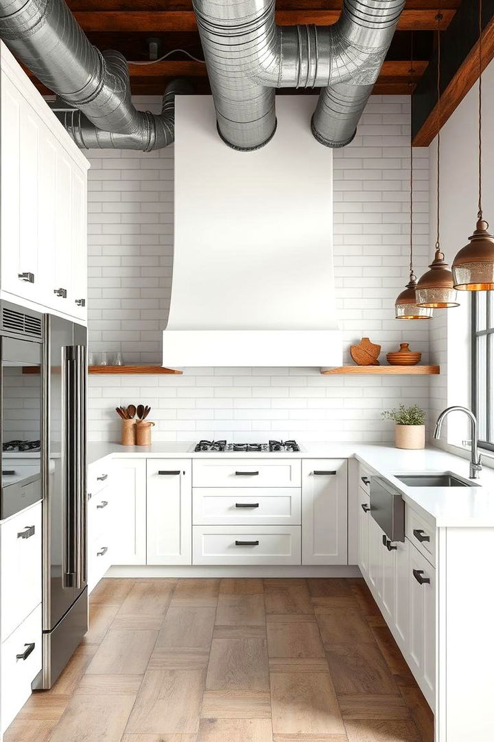 Industrial Touches - 22 Rustic White Kitchen Ideas