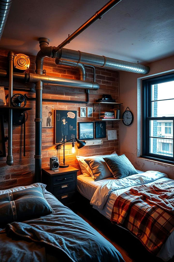 Industrial Vibe - 22 Boys Dorm Room Ideas