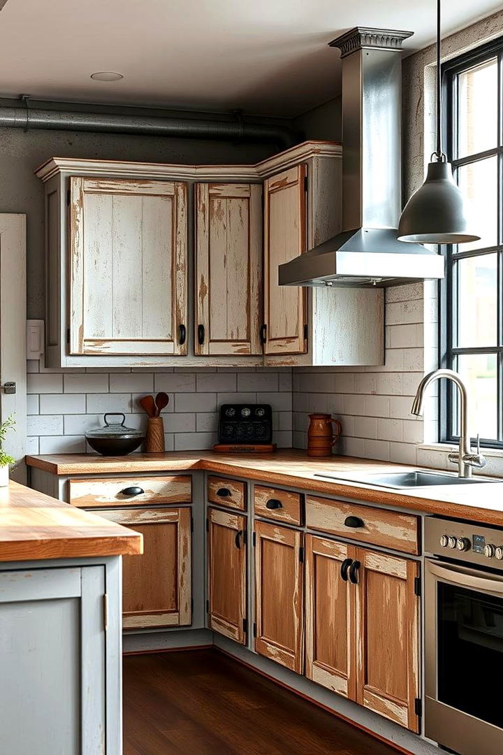 Industrial Weathered Finishes - 22 Painting Kitchen Cabinet Ideas