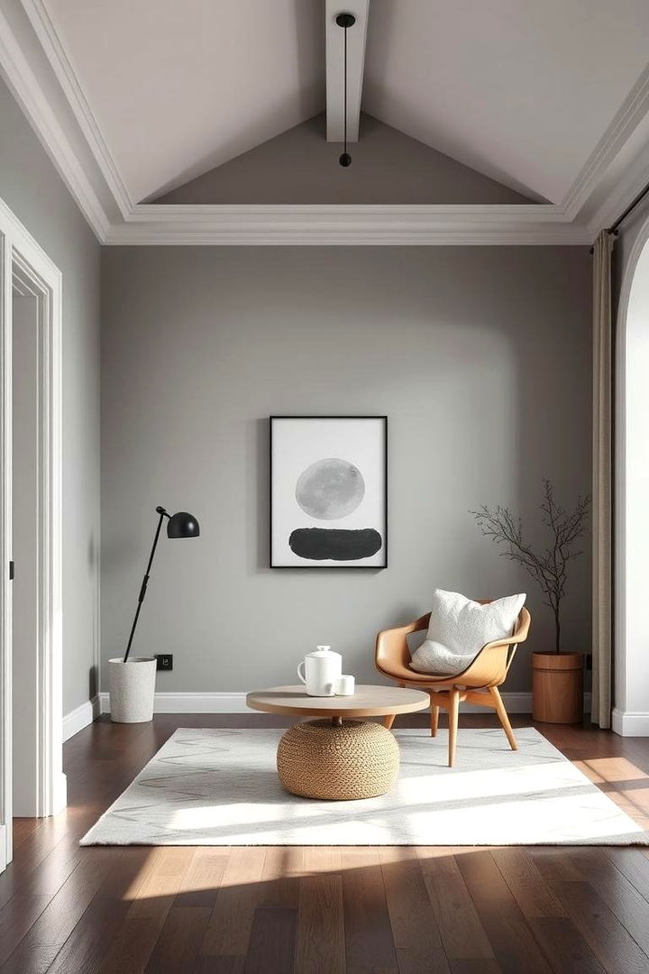 Influence of Scandinavian Style - 22 Grey Living Room With Dark Wood Floors