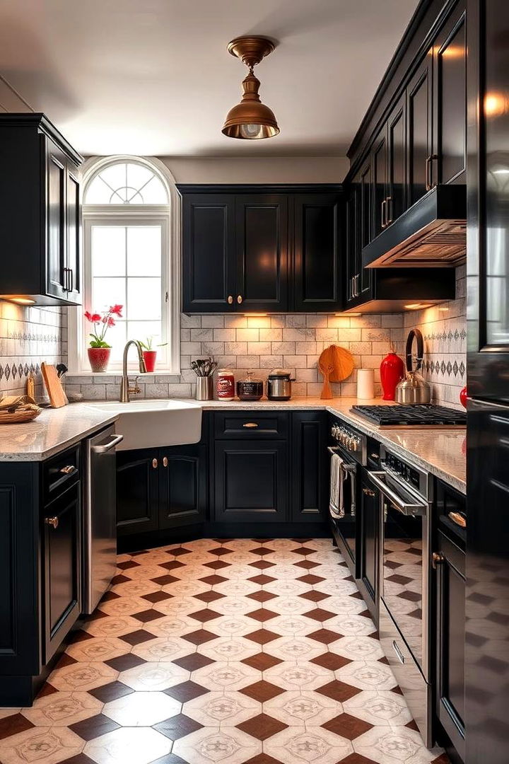 Influential Retro Flair - 22 kitchens with beautiful black cabinets