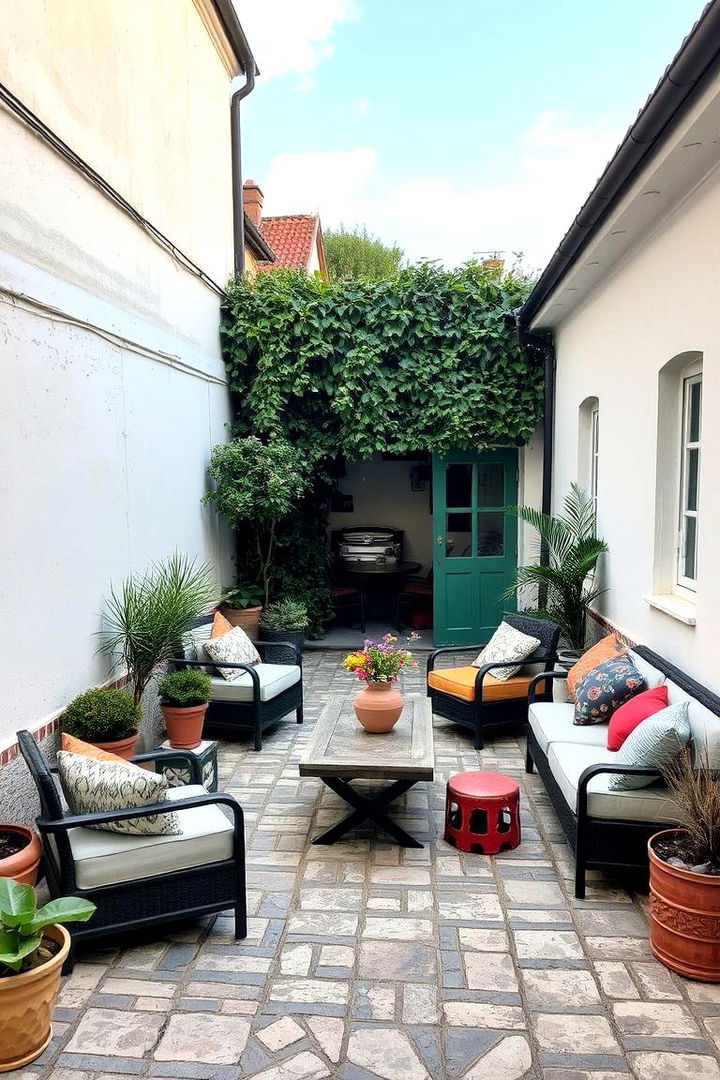 Informal Gathering Oasis - 22 cobblestone patio ideas