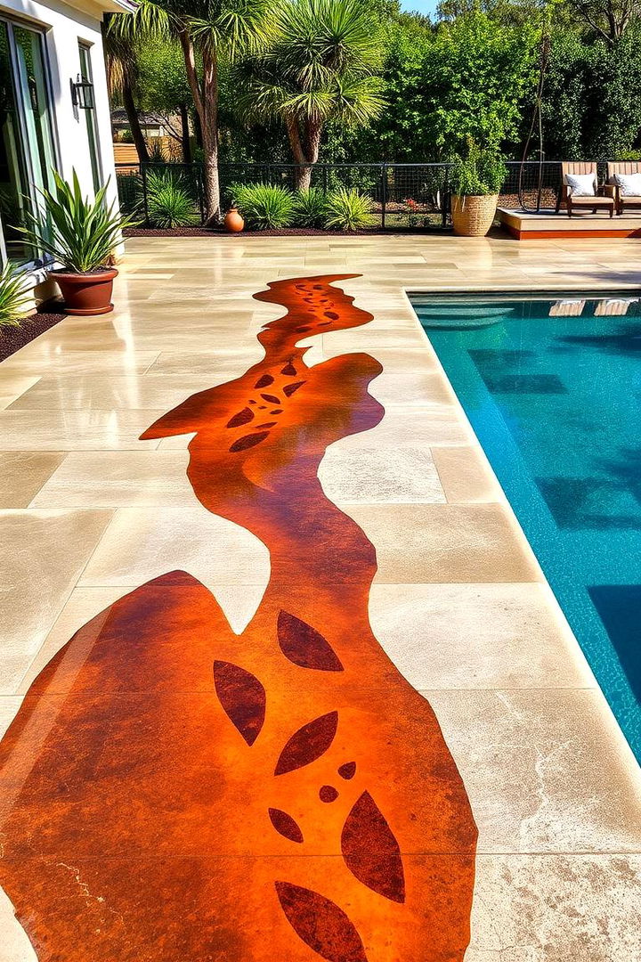 Infused Poolside Sculptural Elements - 22 Concrete Pool Deck Ideas