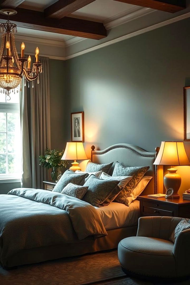 Infusing Warm Lighting Ambience - 22 Boho Sage Green Bedroom Ideas