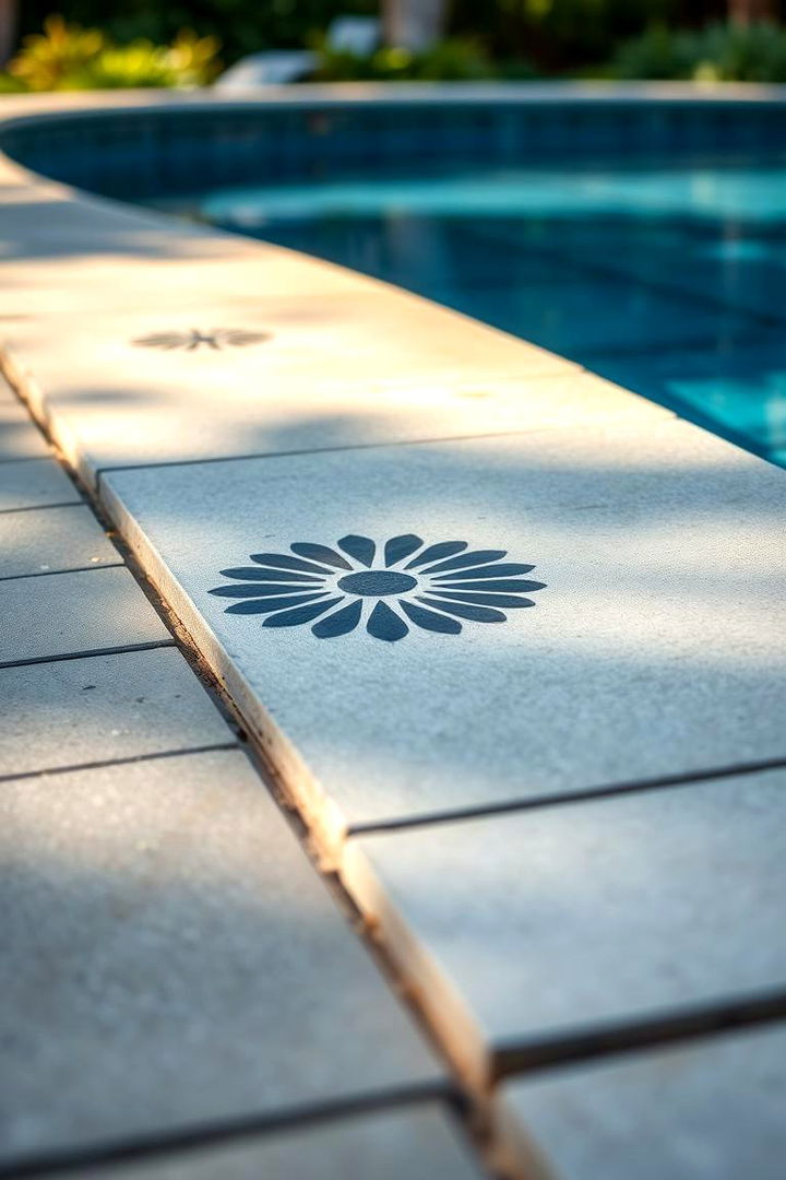 Inlaid Decorative Paver Borders - 22 Concrete Pavers Around Pool Ideas