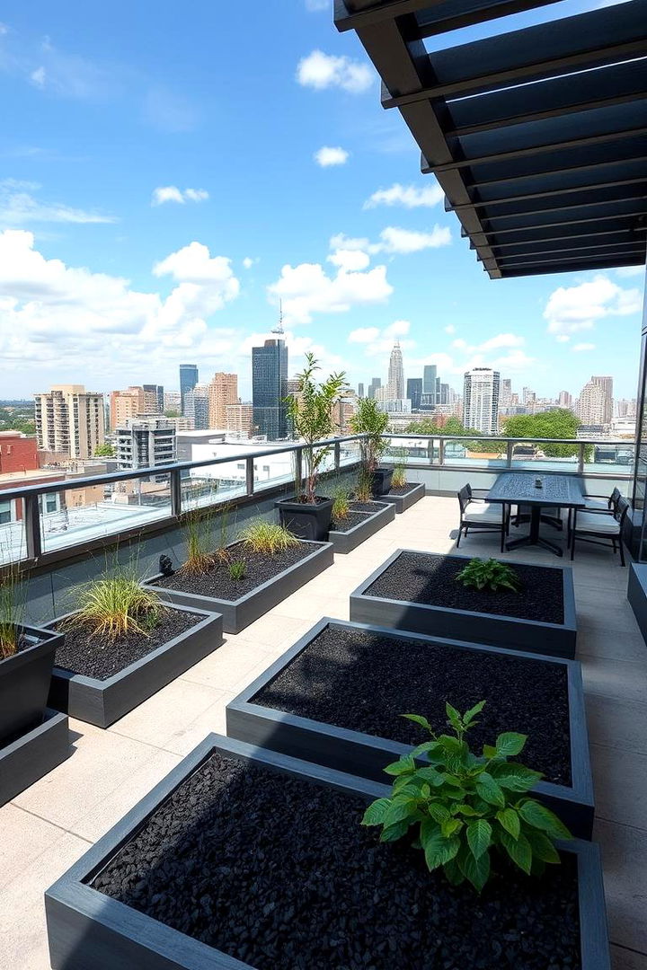 Innovating Urban Rooftop Gardens - 22 Black Mulch Landscaping Ideas