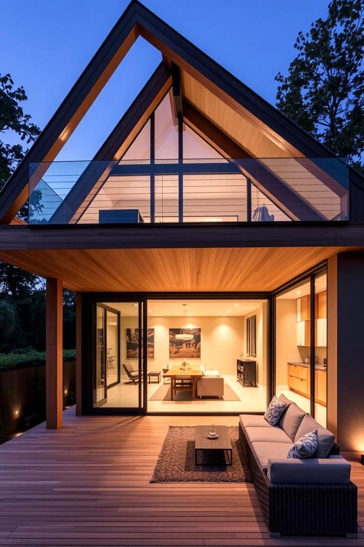 Innovative Balcony Integration - 22 a Frame House With Balcony