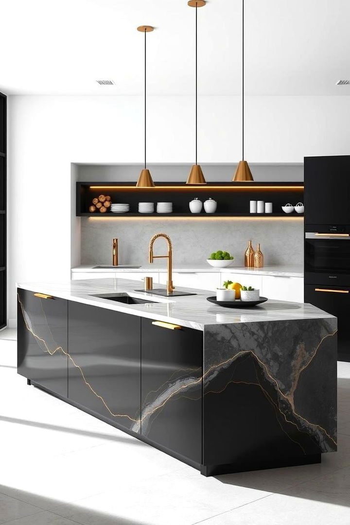 Innovative Black and Gold Kitchen Islands - 22 Black and Gold Kitchen Ideas