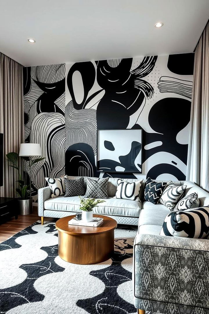 Innovative Black and White Patterns - 22 Black and White Living Room Ideas