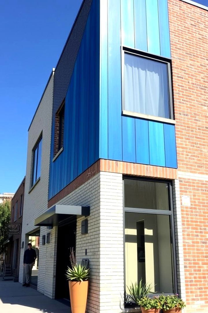 Innovative Blue Vinyl with Neutral Brick - 22 Vinyl Siding and Brick Combinations