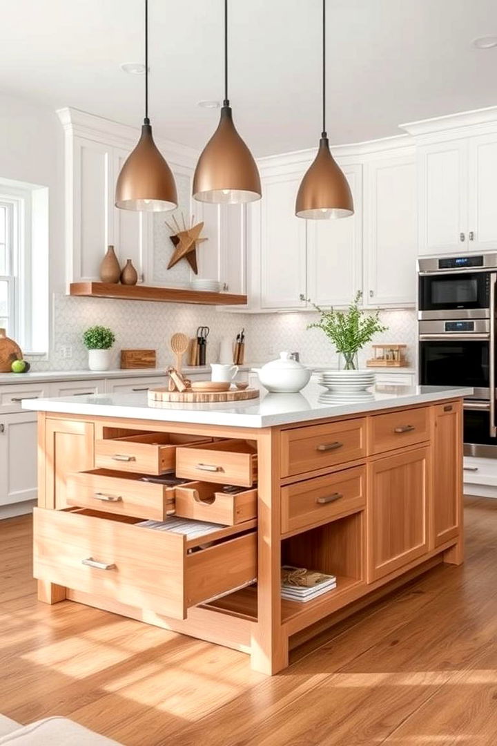 Innovative Concealed Storage - 22 Farmhouse Kitchen Island Ideas