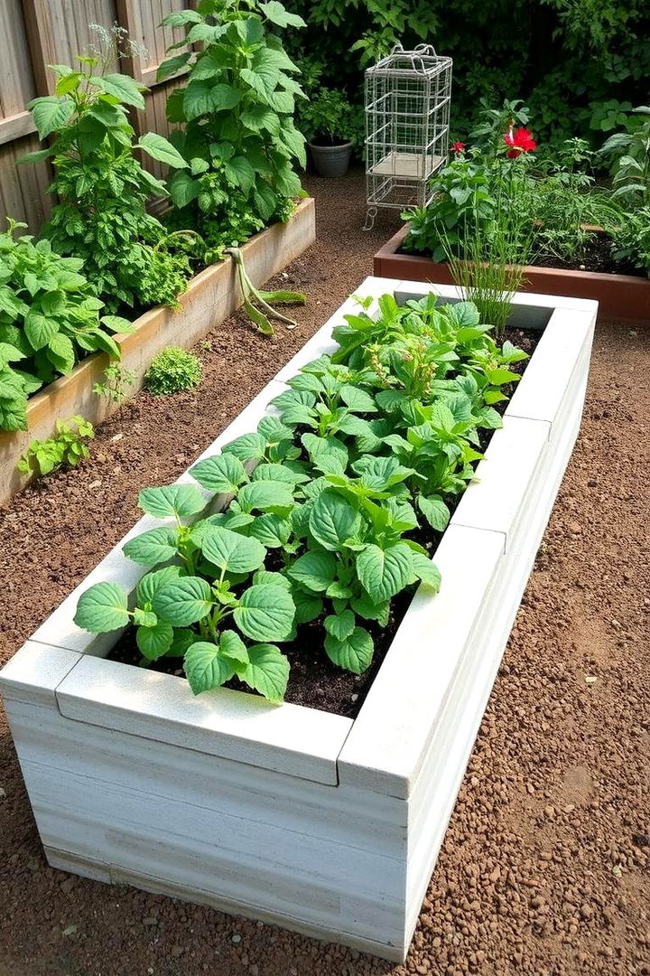 Innovative Concrete Raised Beds - 22 Concrete Garden Ideas