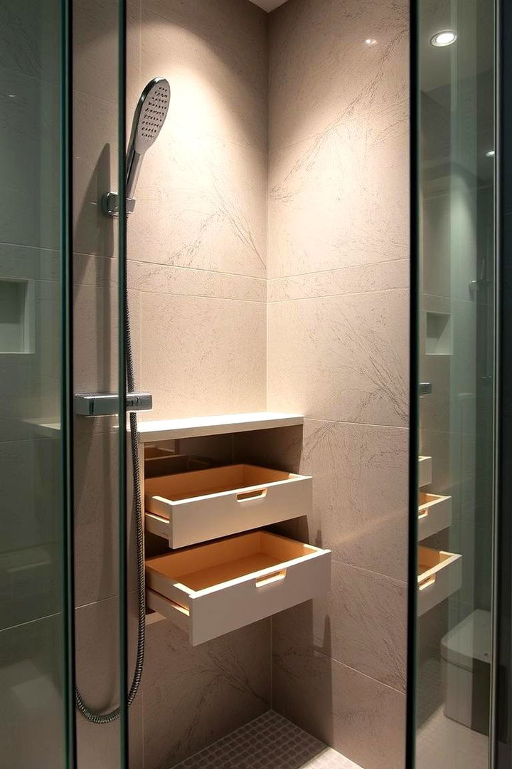 Innovative Corner Drawers for Smart Organization - 22 Shower Storage Ideas
