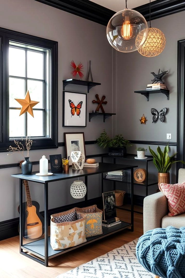 Innovative Decorative Accessories - 22 living room grey walls black trim