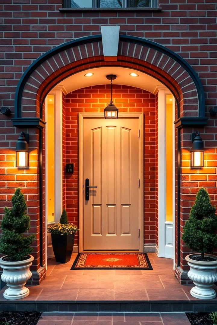 Innovative Entryway Designs - 22 Red Brick House with Black Trim Design Ideas