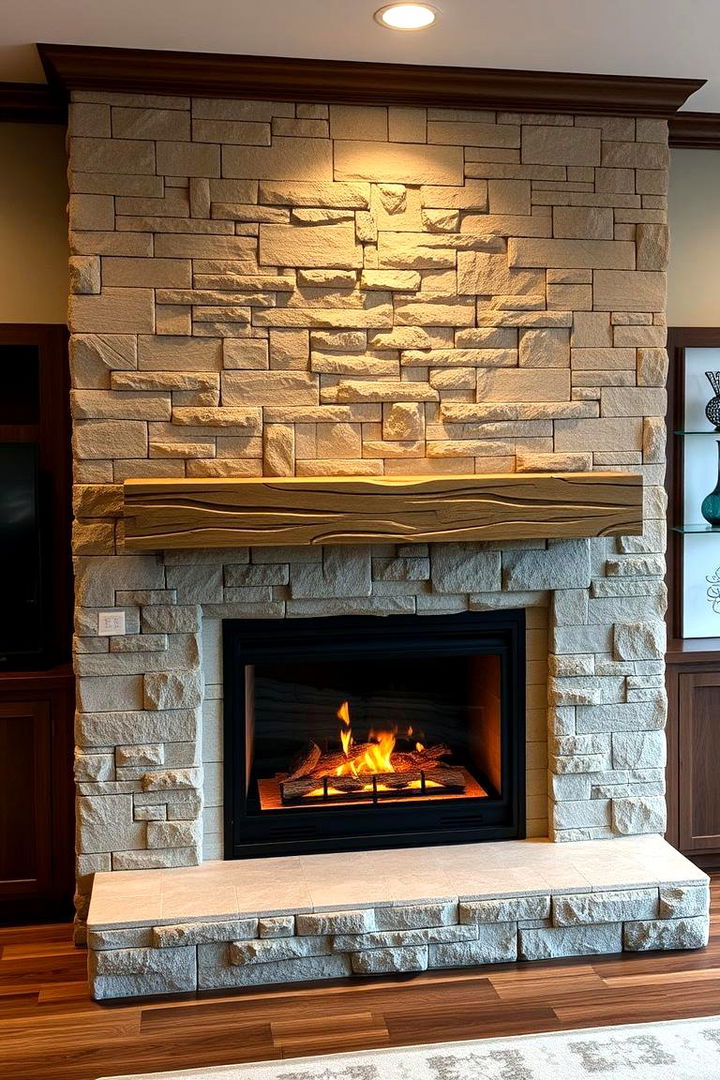 Innovative Faux Stone Fireplace Surrounds - 22 Faux Stone Fireplace Ideas