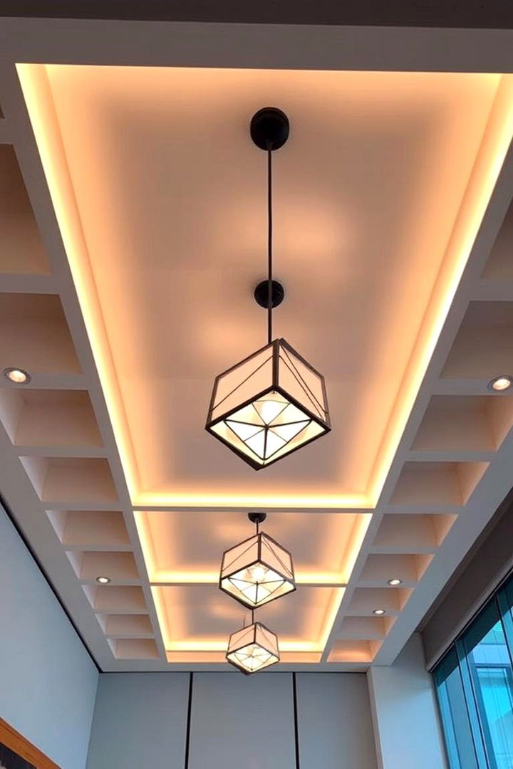 Innovative Geometry Lighting Design for Bold Statements - 22 Drop Ceiling Lighting Ideas