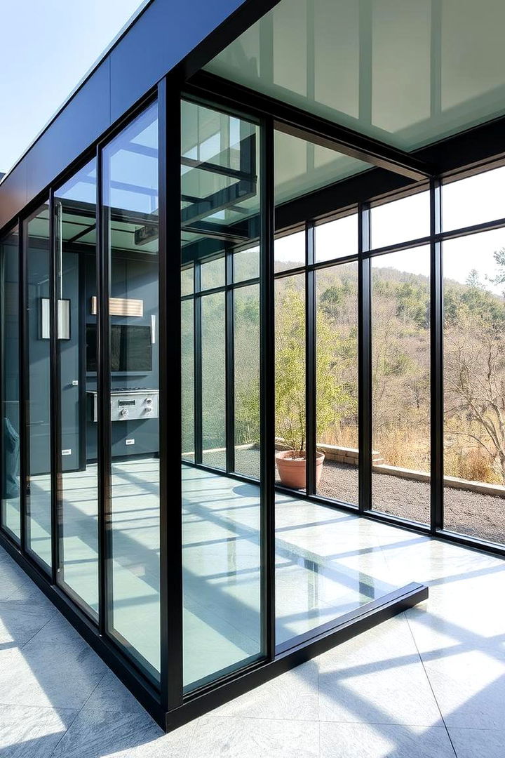 Innovative Glass and Metal Fusion - 22 Glass Porch Design Ideas