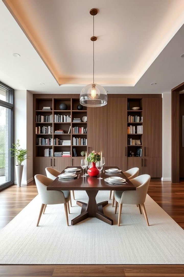 Innovative Hidden Shelving Solutions - 22 Library Dining Room Combo Ideas