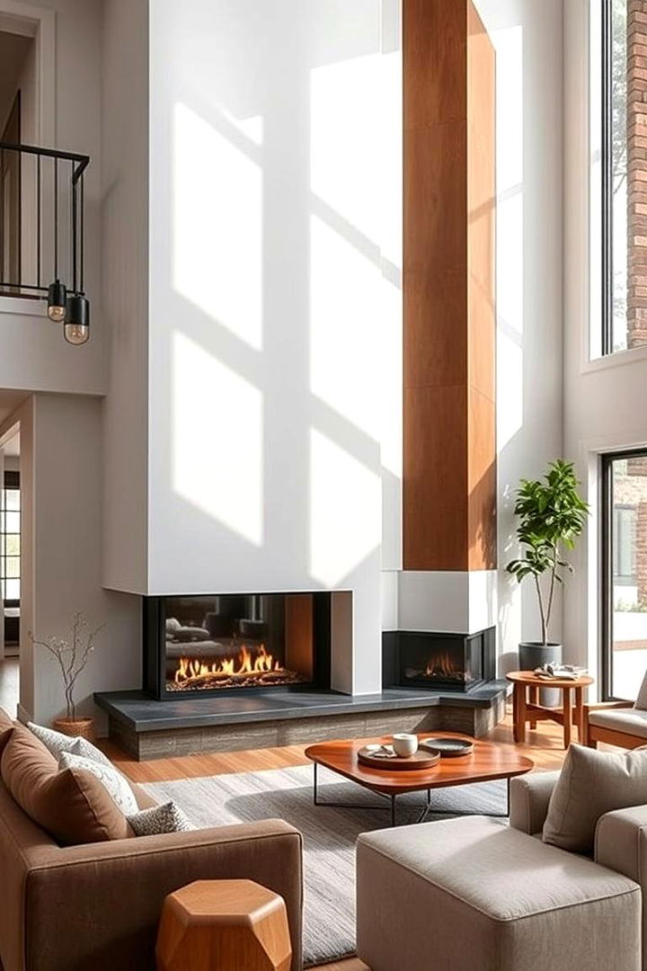 Innovative Layout Variety - 22 3 Sided Fireplace Ideas