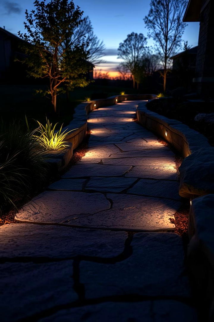 Innovative Lighting Integration Path - 22 Granite Walkway Ideas