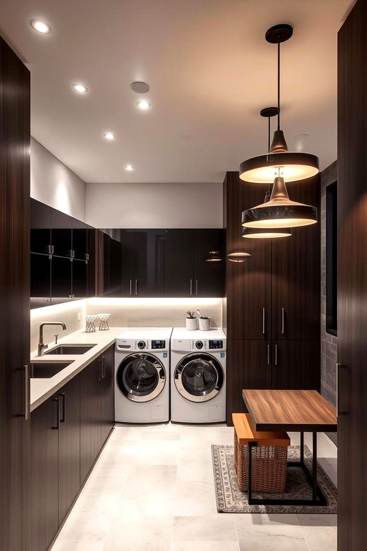 Innovative Lighting - 22 Black and White Laundry Room Ideas