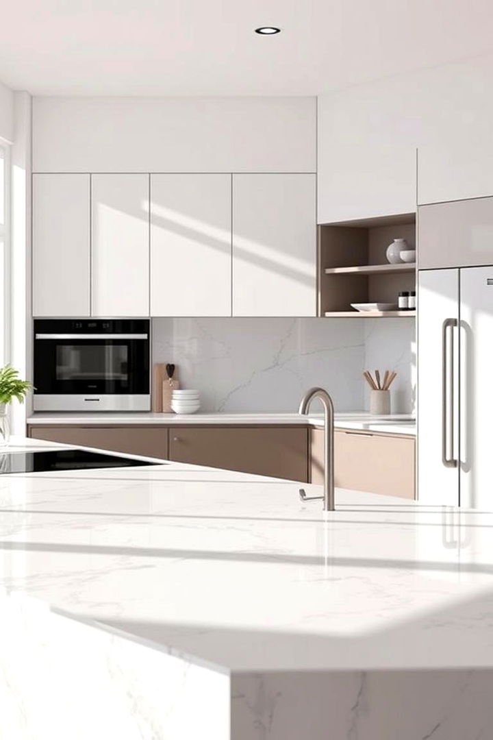 Innovative Marble Style Counter - 22 Scandinavian Kitchen Ideas