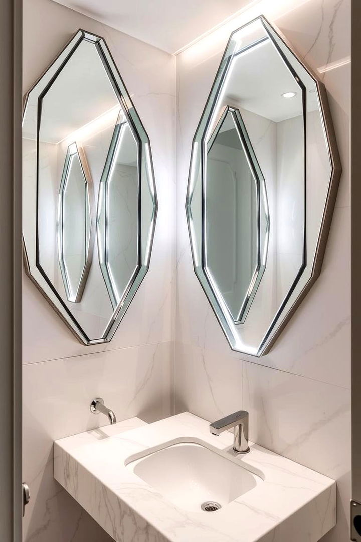 Innovative Mirror Designs - 22 Powder Room Ideas
