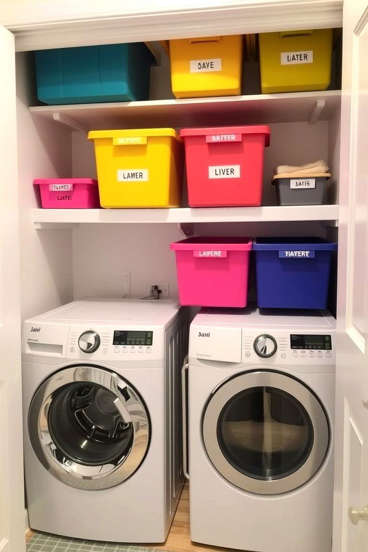Innovative Organization with Custom Bins - 22 Laundry Closet Ideas