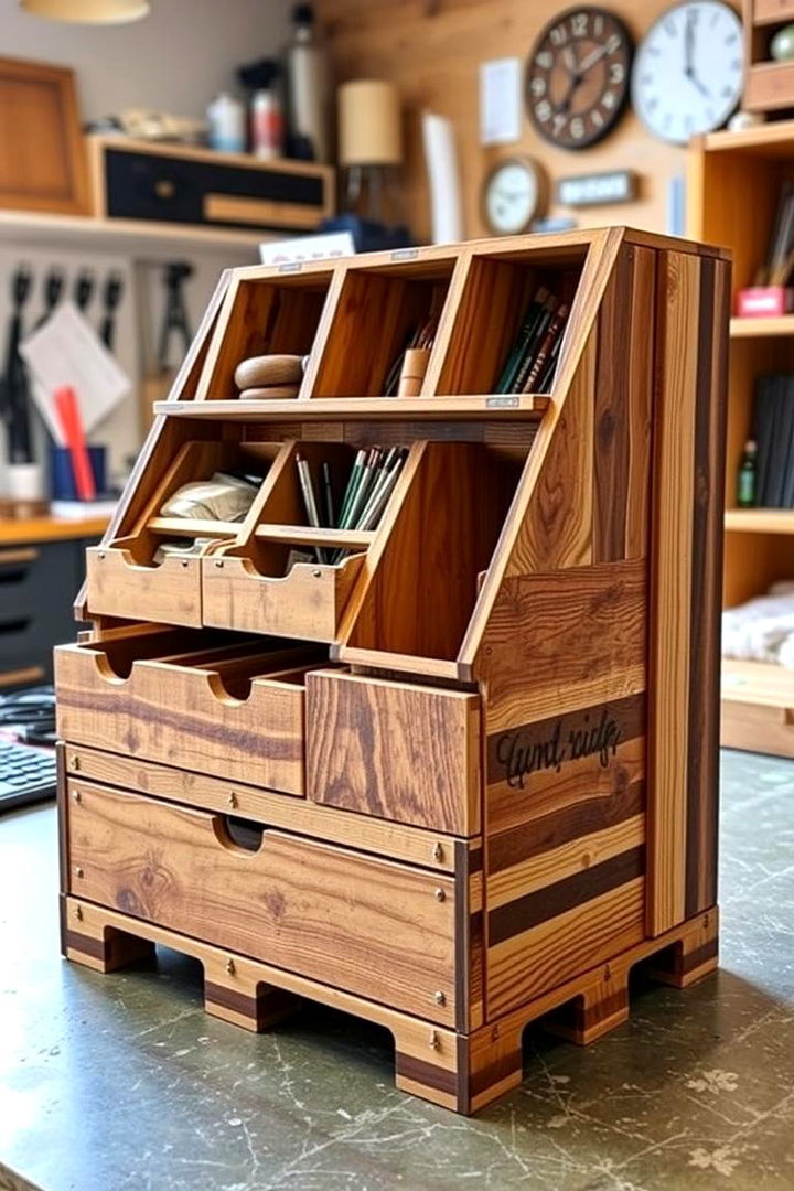 Innovative Pallet Craft Organizer - 22 Pallet Furniture Ideas