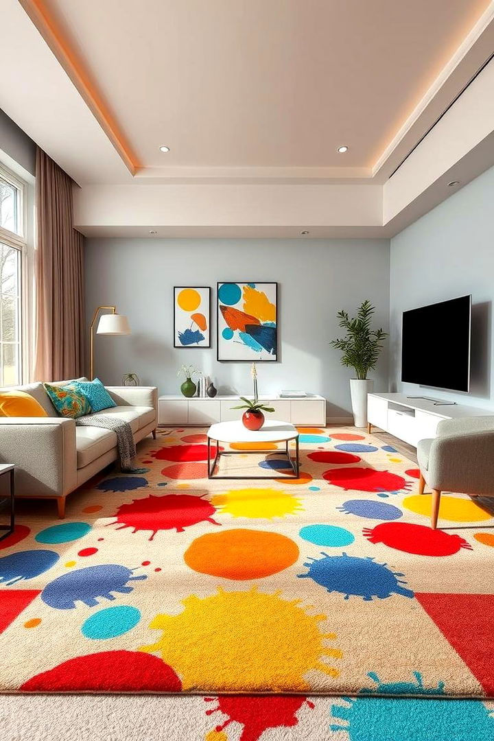 Innovative Pattern Play Carpets - 22 Living Room Carpet Ideas