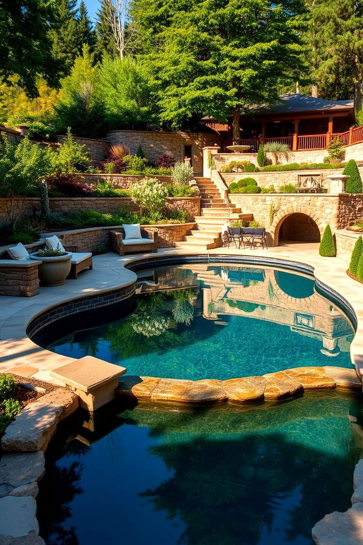 Innovative Pool Integration - 22 Down Sloped Backyard Ideas