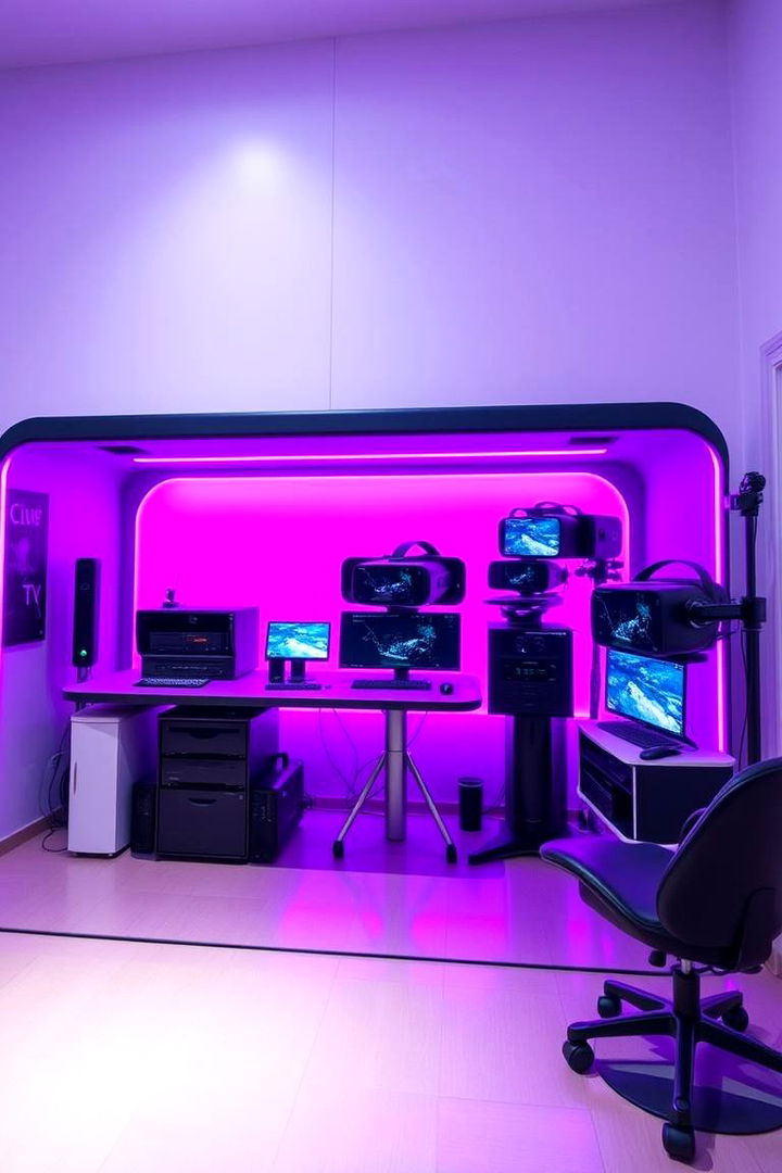 Innovative Purple VR Experience Station - 22 Purple Gaming Setup Ideas