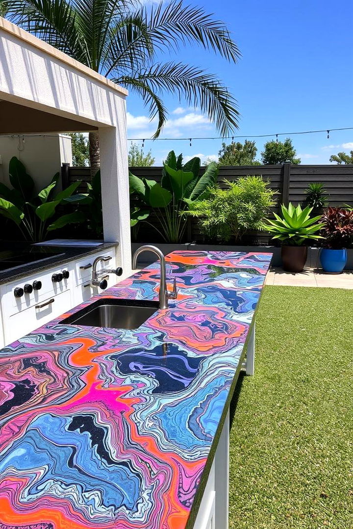 Innovative Resin Infused Countertops - 22 Outdoor Countertop Ideas